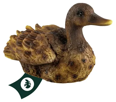 Produktbild von Famanu Gartenfigur schwimmende Ente - Braune Gartendekoration für außen