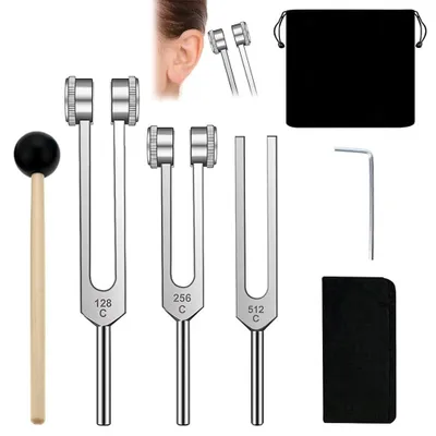 Immagine prodotto di Solidchoice - Set di 3 diapason per la terapia del suono, completo di martelletto