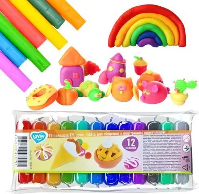 Produktbild von Plastilin-Modelliermasse-Set 12 Farben für Kinder 70137