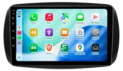 Obrázek produktu pro 64GB Autorádio Android Smart 453 Fortwo Forfour WiFi CarPlay Android Auto Navigace GPS DSP SWC Bluetooth
