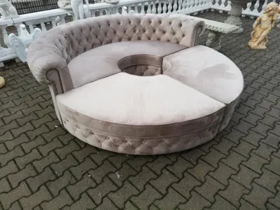 Immagine prodotto di Chesterfield divano rotondo in tessuto divano rotondo XXL zona giorno divano ad angolo divano ad angolo divano ad angolo