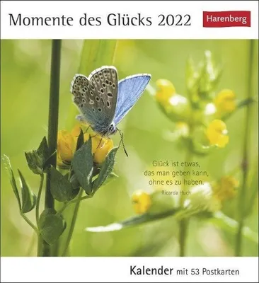 Produktbild von Harenberg und Weingarten Kalender 2022 Momente des Glücks Postkartenkalender mit 53 Glückszitaten