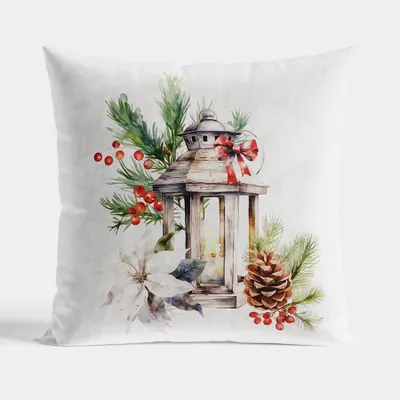 Obrázok produktu pre Obliečka na vankúš, vianočná obliečka na vankúš, zamatový lampáš 40x40cm