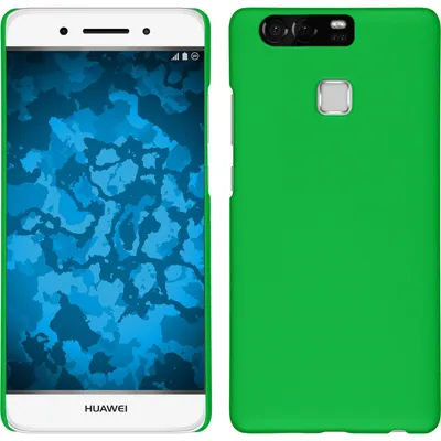 Produktbild von PhoneNatic Case kompatibel mit Huawei P9 - Hülle grün gummiert Hard-case Cover
