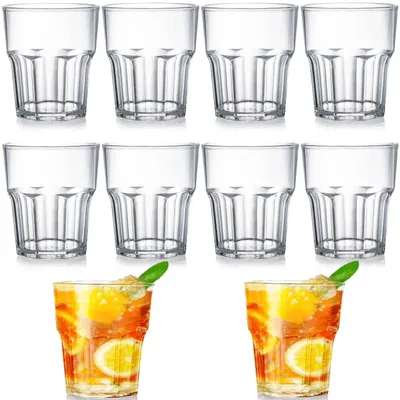 10 Acryl-Becher transparent 250 ml spülmaschinenfest
