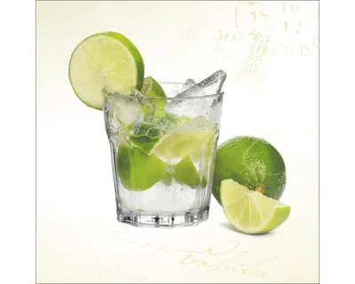 Produktbild von Glasbild Caipirinha Landhausstil 30x30 cm