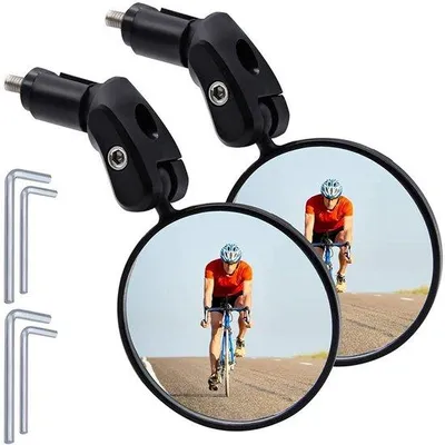 Obrázek produktu pro Zrcátka pro horská kola – Skládací reflexní zrcátka pro silniční kola – Vyklenutá kulatá zrcátka – Cyklistické příslušenství
