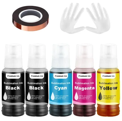 5x100 ml Sublimationstinte für Epson ET-2400 bis ET-4810, Wärmeübertragung