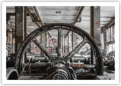 Produktbild von Poster - Poster ohne Rahmen - Maschine Industrie Graffiti - 100x70 cm - Wand Bild - Wanddeko - Wandbilder - Kunstposter - Wandposter - Bilder - Kunstdruck - Wandbild - P2XAA100x70-4304