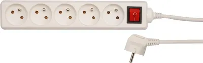 Produktbild von Vorel White 5-Steckdosen-Verlängerungskabel 3.0M mit Erdanschluss, Schalter 72530