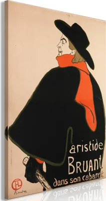 Produktbild von Vlies Leinwandbild - Aristide Bruant: Dans son cabaret (1 Part) Vertical 20x30 cm Menschen h-B-0164-b-a