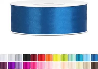 Produktbild von Satinband 25mm Blau - 25 Meter Rolle Geschenk- & Schleifenband