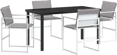 Image de vidaXL Ensemble de jardin 5 pcs blanc 140 x 70 x 73 cm