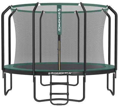 Produktbild von SONGMICS Trampolin rundes Gartentrampolin mit Sicherheitsnetz und Leiter, gepolstertes Gestell, für Kinder und Erwachsene