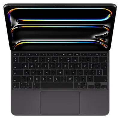 Produktbild von Apple Magic Keyboard - Tastatur und Foliohülle - mit Trackpad - hinterleuchtet - Apple Smart connector - QWERTY - GB - Schwarz - für 13-inch iPad Pro (M4)