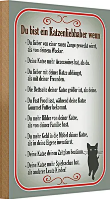 Produktbild von Holzschild Spruch 20x30cm du bist Katzenliebhaber wenn
