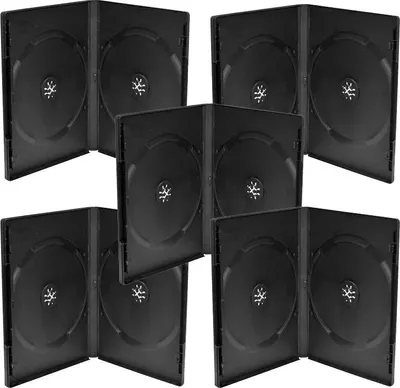 Produktbild von 5 rechteckige Hüllen für 2 DVDs/CDs - Schwarz