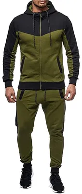 Immagine prodotto di Solidchoice - Completo da allenamento da uomo, traspirante, con felpa con cappuccio e pantaloni da jogging - Abbigliamento sportivo confortevole