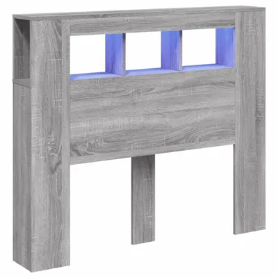Zdjęcie produktu dla vidaXL Zagłówek LED szary Sonoma 120x18,5x103,5 cm materiał drewnopochodny