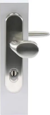 Produktbild von HOPPE Sicherheits- Drückergarnitur VERONA - DIN 92mm, edelstahl matt, 1 Stk