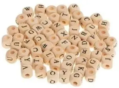 Obrázek produktu pro Koraliki drewniane alfabet 8mm 60szt