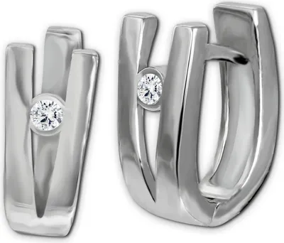 Produktbild von SilberDream weiß Ohrringe -V- Zirkonia Damen 925er Silber Creolen SDO4407W