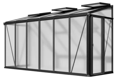 Obrázek produktu pro GFP skleník Flora 26 skleník ke zdi - hliník - 388x132 cm - 16 mm polykarbonátové desky