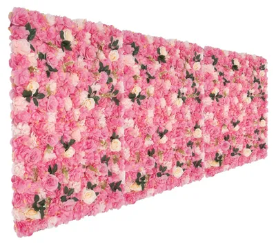 Produktbild von 12er-Set Künstliche Blumenwand-Paneele - 3D-Blumenwand - Dahlie und Rose - Rosa mit Grünem Gras - Seide und Kunststoff - Für Hochzeiten - Innenbereich