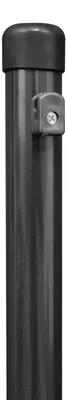 Produktbild von Alberts 613228 Zaunpfosten für Maschendrahtzäune | zinkphosphatiert, anthrazit-metallic kunststoffbeschichtet | Länge 1665 mm | Pfosten-Ø 34 mm