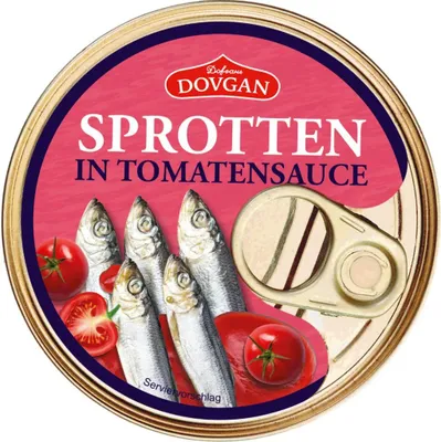 Produktbild von DOVGAN Kilka Sprotten ungebraten in Tomatensauce 240g
