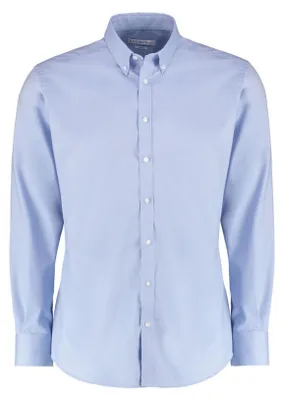Imagen del producto de Kustom Kit - Camisa de hombre, manga larga, elástica, modelo FK2106 (talla XL), color azul claro