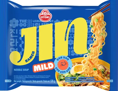 A package of Ottogi Jin Ramen noodle soup.