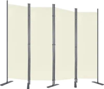 Produktbild von Paravent 225x180cm Raumteiler Innen Sichtschutz Balkon Trennwand mit Kabelbinder & Nägel & Standfuß Sonnenschutz Windschutz UV-Schutz Stellwand ohne Bohren sichtschutzwand, Beige CEEDIR