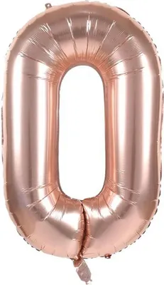 Obrázok produktu pre Fóliový balón číslo 0, cca 40 cm, ružovo zlatý, na plnenie vzduchom