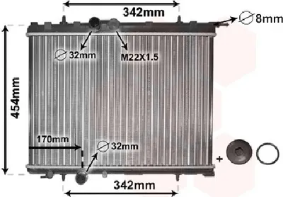 Produktbild von Van Wezel Wasserkühler für Peugeot 206 1,1 1,4 1,6 + 16V