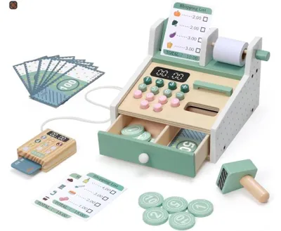 Obrázek produktu pro Montessori dřevěná pokladna s hračkami pro děti