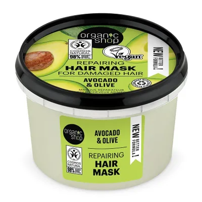 Zdjęcie produktu dla Organic Shop Odbudowująca maska do włosów Avocado & Olive, 250 ml