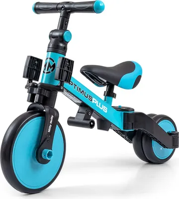 Produktbild von Milly Mally Optimus Plus 4in1 Dreirad mit Führungsstange blau