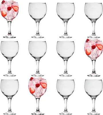 Produktbild von 12x Misket 645ml Gin-Gläser - Groß Glas Langer Stiel Wein Cocktail Ballon Copa Trinken Geschenkbox-Set - by LAV