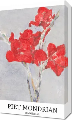 Image de Tableau 30 x 50 cm Design Red Gladioli, Mondrian Vintage pour le salon