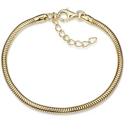 Produktbild von MATERIA by Matthias Wagner Schlangenketten Armband Gold 3,2mm 925 Silber vergoldet 18-22cm SA-153