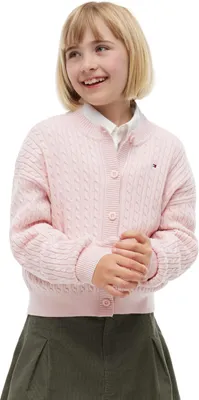 Immagine prodotto di Tommy Hilfiger, cardigan a trecce per bambine, modello KG0KG09076, colore rosa, taglia 6 anni