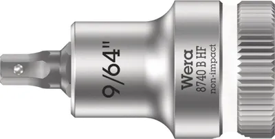 Produktbild von Wera 05003082001, Buchse, 3/8", Imperial, 1 Kopf/Köpfe, 9/64", Chrom-Vanadium-Stahl