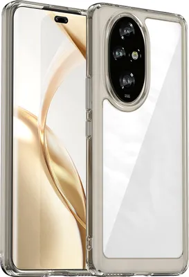 Produktbild von Schutzhülle für Honor 200 Pro Klar Rückseite Stoßfeste TPU Silikon Bumper Hülle Grau