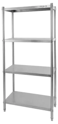 Zdjęcie produktu dla Regał ze stali nierdzewnej skręcany z 4 półkami Mega-M X STANDARD 80x40x180 cm