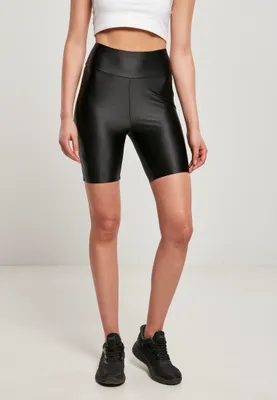 Produktbild von Urban Classics TB4342A | Ladies Highwaist Shiny Metalic Cycle Shorts 2-Pack - Farbe: black+duskrose - Größe: 5XL