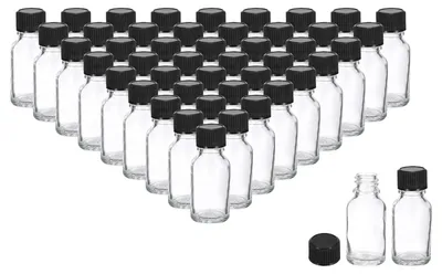 Image de Lot de 48 flacons en verre de 15 ml avec bouchon