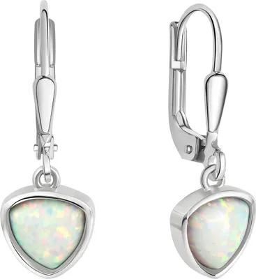 Produktbild von V Ohrhänger 925/- Sterling Silber rhodiniert synth. Opal