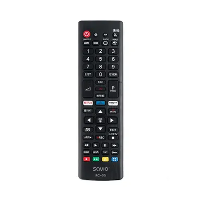 Obrázok produktu pre Savio RC-05 do TV LG, TV, Univerzálne, IR Wireless, Tlačidlá, Čierna