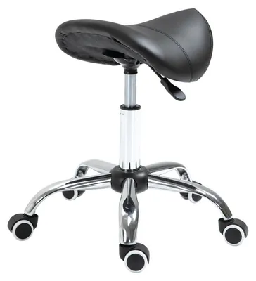 Immagine prodotto di Sedia ergonomica a sgabello, con altezza regolabile | Colore: Nero | Dimensioni: 52x53x(49-61) cm